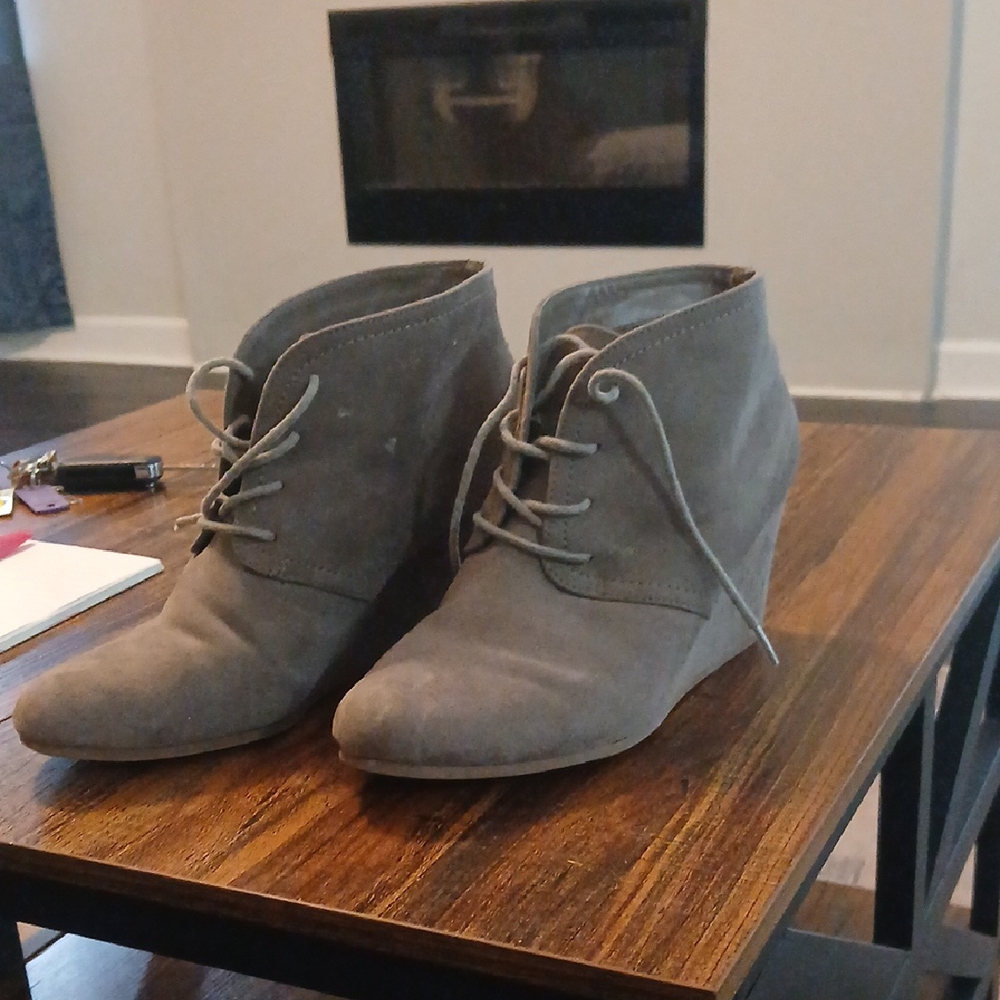 AZ Lacie-Gray Ankle Booties with Lace-Up Design